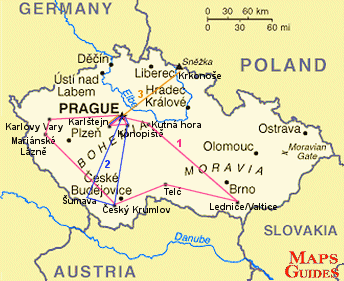 捷克共和国 - 地图