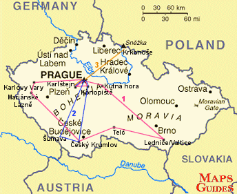 czech tourist map