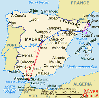 西班牙 - 地图