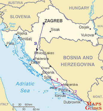 La Croatie - carte