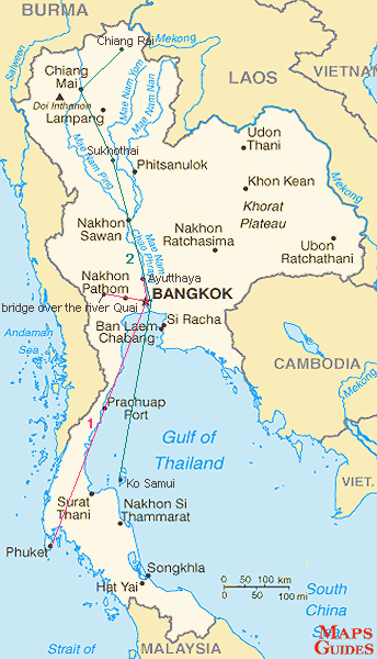 La Thaïlande - carte