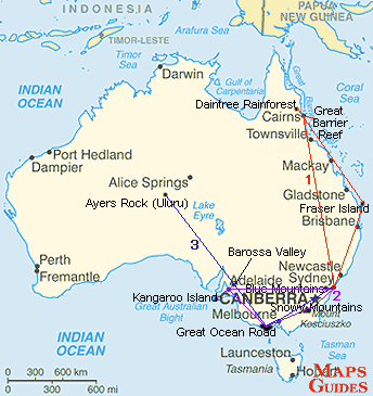 オーストラリア - 地図