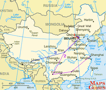 Čína - mapa