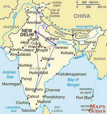 印度 - 地图