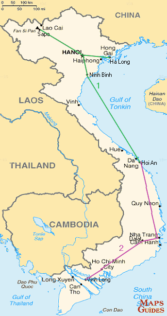 Vietname - mapa